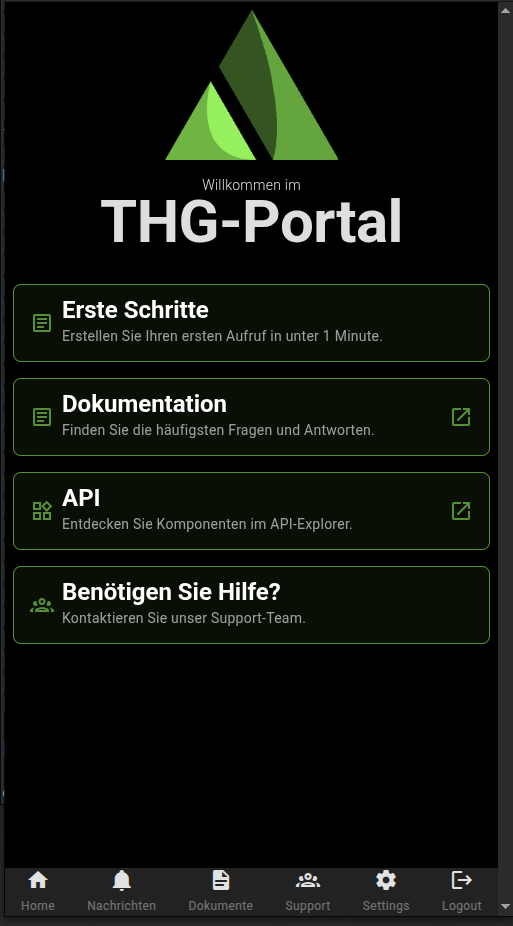 Menü bei mobilen Endgeräten